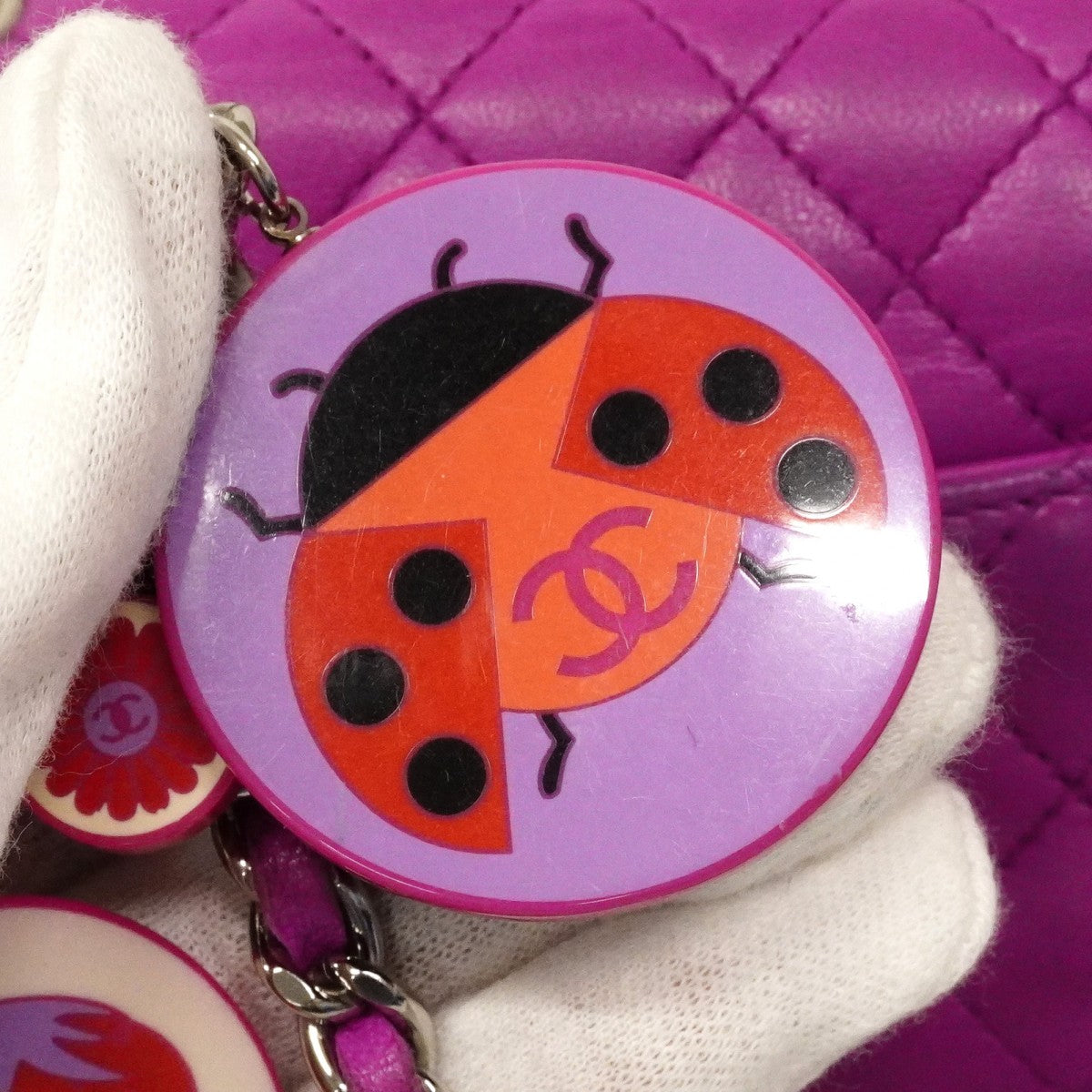 ★SALE【6cd4936】シャネル ショルダーバッグ ミニマトラッセ チェーンショルダー ラムスキン パープル シルバー金具【中古】レディース