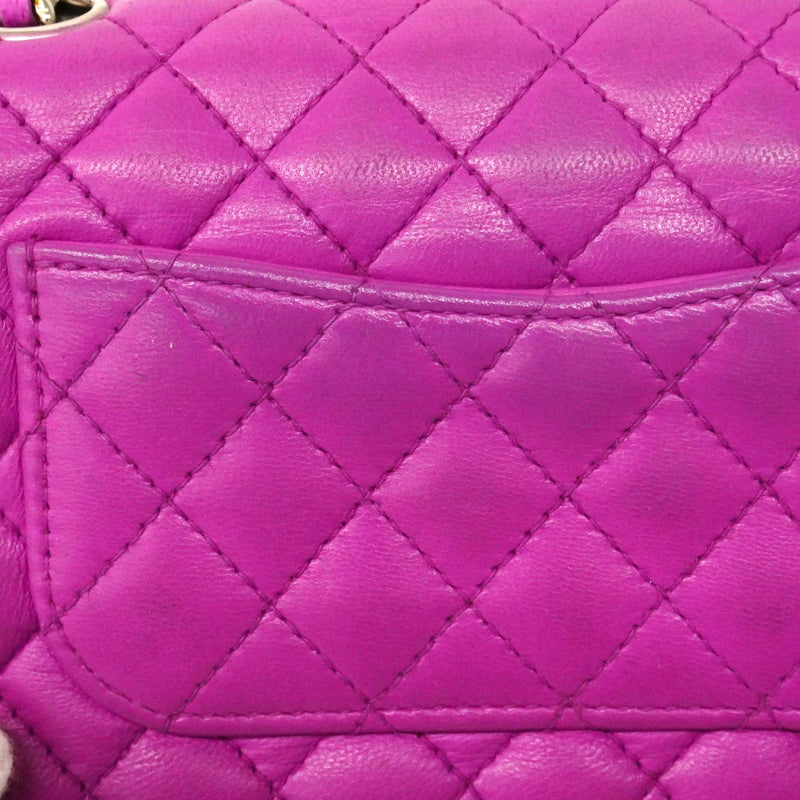 ★SALE【6cd4936】シャネル ショルダーバッグ ミニマトラッセ チェーンショルダー ラムスキン パープル シルバー金具【中古】レディース