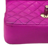 ★SALE【6cd4936】シャネル ショルダーバッグ ミニマトラッセ チェーンショルダー ラムスキン パープル シルバー金具【中古】レディース