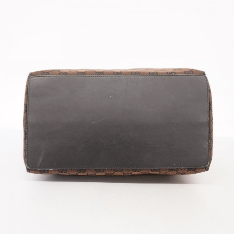 【6cd5118-k】グッチ トートバッグ GGキャンバス 002 1099 キャンバス ブラウン ブラック シャンパンゴールド金具【中古】レディース