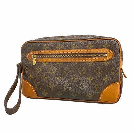 【6ce6301】ルイヴィトン クラッチバッグ モノグラム マルリードラゴンヌGM M51825 ブラウン【中古】メンズ