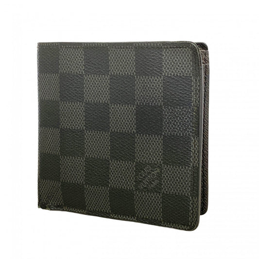 【6ce6493-k】ルイヴィトン 財布 ダミエ・グラフィット ポルトフォイユマルコ N62664 ブラック グレー【中古】