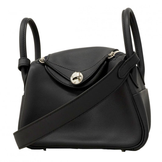 【6ce6502】エルメス ハンドバッグ リンディミニ スイフト ブルーミニュイ シルバー金具 Z刻印【中古】レディース