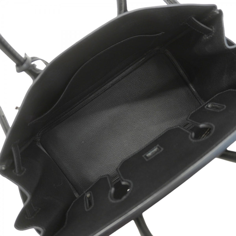 【6da0461-g】エルメス ハンドバッグ バーキン30 ヴォーエプソン ブラック シルバー金具 D刻印【中古】レディース