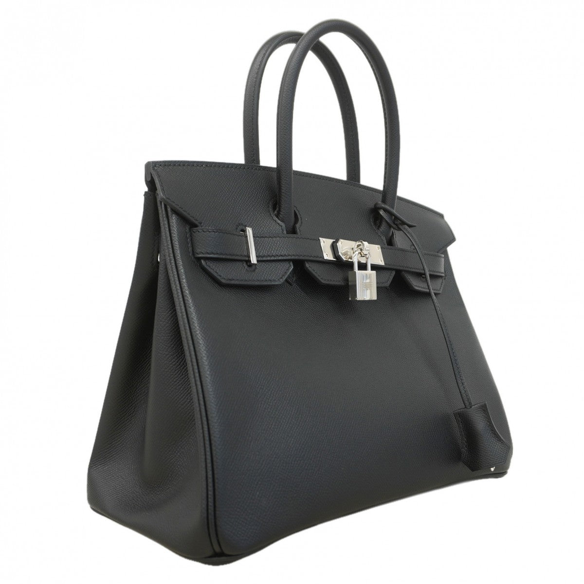 【6da0461-g】エルメス ハンドバッグ バーキン30 ヴォーエプソン ブラック シルバー金具 D刻印【中古】レディース