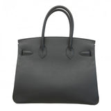 【6da0461-g】エルメス ハンドバッグ バーキン30 ヴォーエプソン ブラック シルバー金具 D刻印【中古】レディース