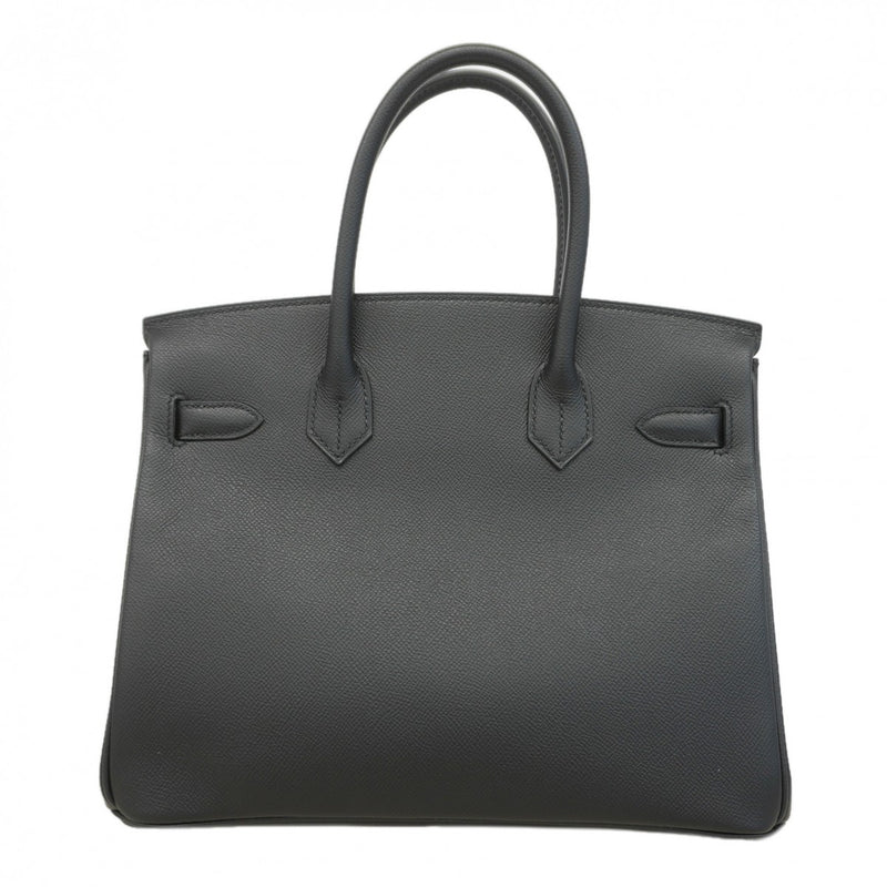 【6da0461-g】エルメス ハンドバッグ バーキン30 ヴォーエプソン ブラック シルバー金具 D刻印【中古】レディース