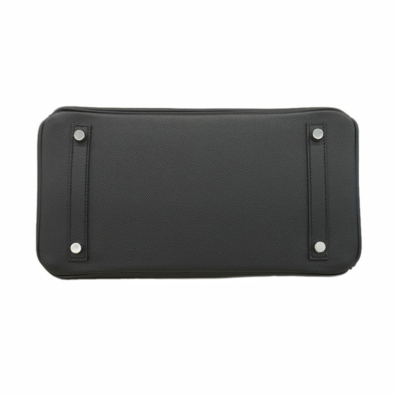 【6da0461-g】エルメス ハンドバッグ バーキン30 ヴォーエプソン ブラック シルバー金具 D刻印【中古】レディース