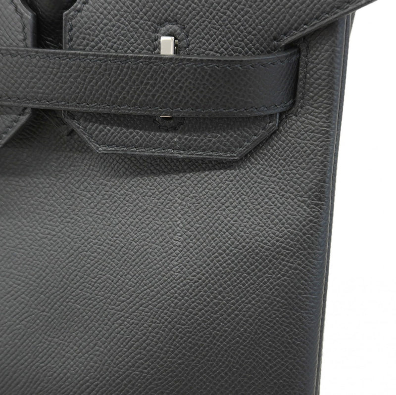 【6da0461-g】エルメス ハンドバッグ バーキン30 ヴォーエプソン ブラック シルバー金具 D刻印【中古】レディース