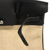 ★SALE【6da0679-g】エルメス ハンドバッグ バーキン30 スイフト トワルビヴァーク ブラック シルバー金具 W刻印【中古】レディース