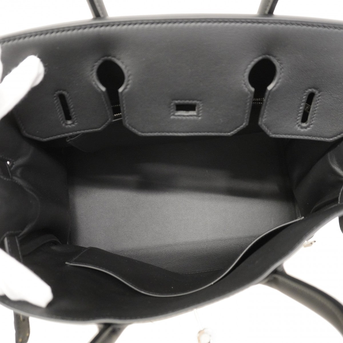 ★SALE【6da0679-g】エルメス ハンドバッグ バーキン30 スイフト トワルビヴァーク ブラック シルバー金具 W刻印【中古】レディース