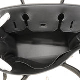 ★SALE【6da0679-g】エルメス ハンドバッグ バーキン30 スイフト トワルビヴァーク ブラック シルバー金具 W刻印【中古】レディース