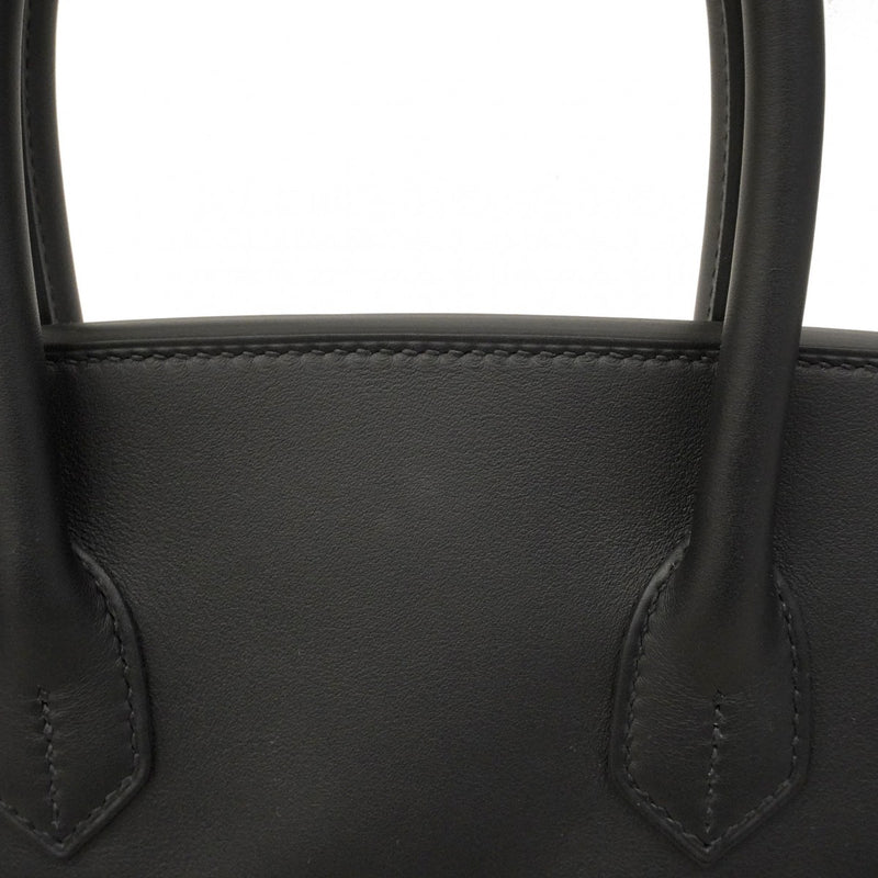 ★SALE【6da0679-g】エルメス ハンドバッグ バーキン30 スイフト トワルビヴァーク ブラック シルバー金具 W刻印【中古】レディース