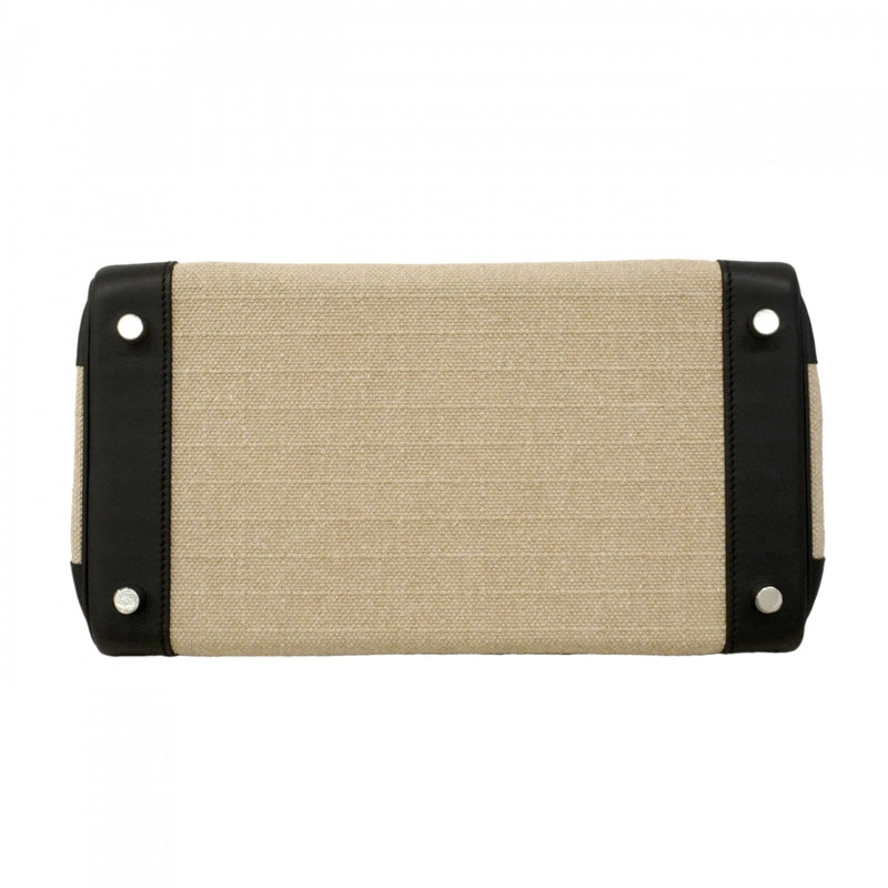 ★SALE【6da0679-g】エルメス ハンドバッグ バーキン30 スイフト トワルビヴァーク ブラック シルバー金具 W刻印【中古】レディース