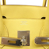 ★SALE【6da0743-g】エルメス ハンドバッグ バーキン30 トリヨンノビーヨ リモンチェッロ シルバー金具 G刻印【中古】レディース