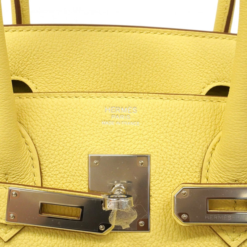 ★SALE【6da0743-g】エルメス ハンドバッグ バーキン30 トリヨンノビーヨ リモンチェッロ シルバー金具 G刻印【中古】レディース