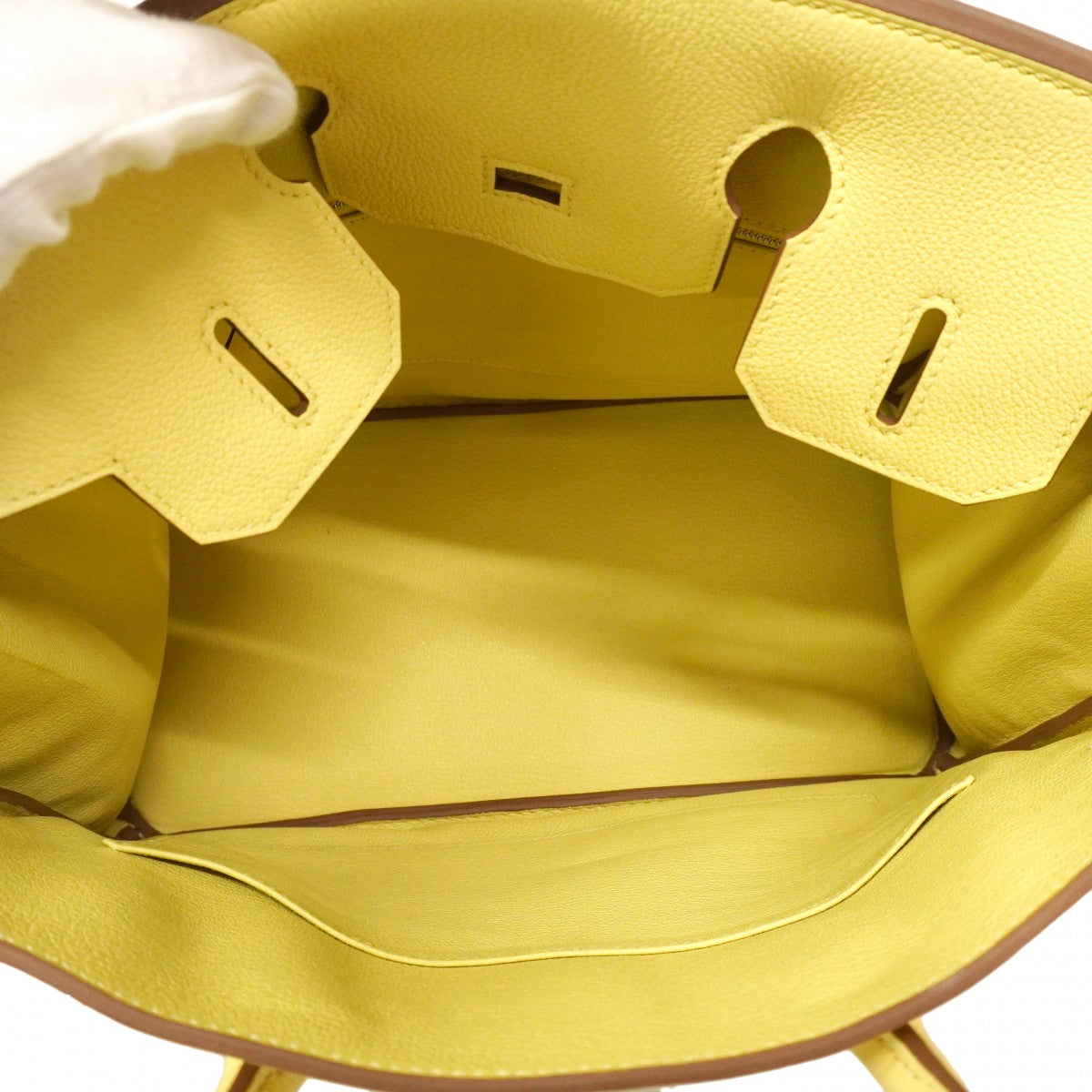 ★SALE【6da0743-g】エルメス ハンドバッグ バーキン30 トリヨンノビーヨ リモンチェッロ シルバー金具 G刻印【中古】レディース