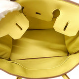 ★SALE【6da0743-g】エルメス ハンドバッグ バーキン30 トリヨンノビーヨ リモンチェッロ シルバー金具 G刻印【中古】レディース