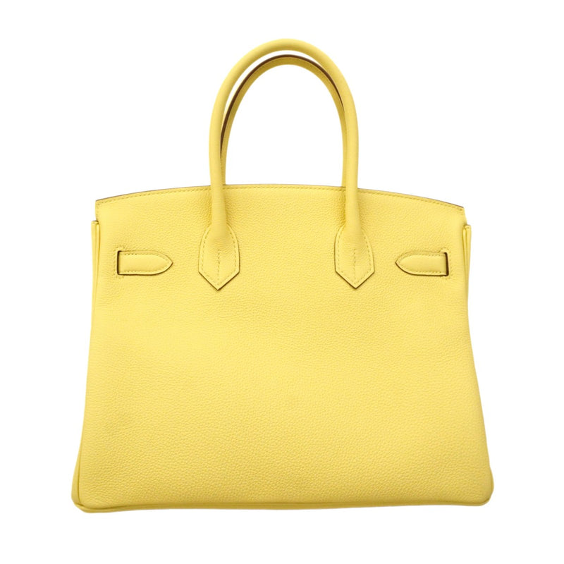 ★SALE【6da0743-g】エルメス ハンドバッグ バーキン30 トリヨンノビーヨ リモンチェッロ シルバー金具 G刻印【中古】レディース