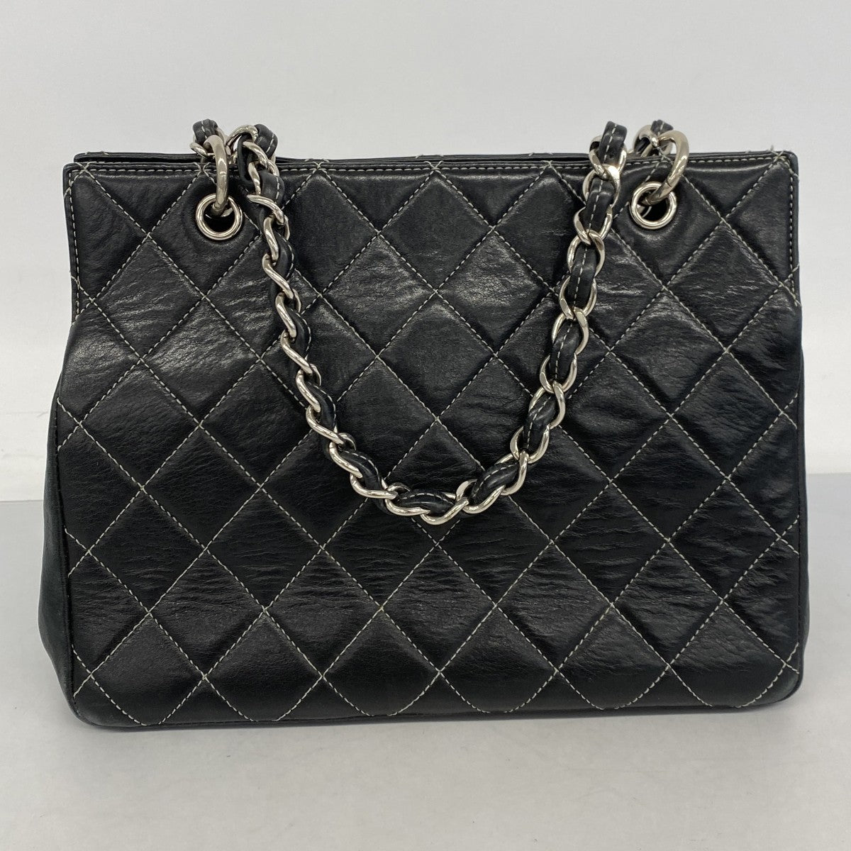 ★在庫処分★最終価格【6db1627-k】シャネル ハンドバッグ マトラッセ ラムスキン ブラック シルバー金具【中古】レディース