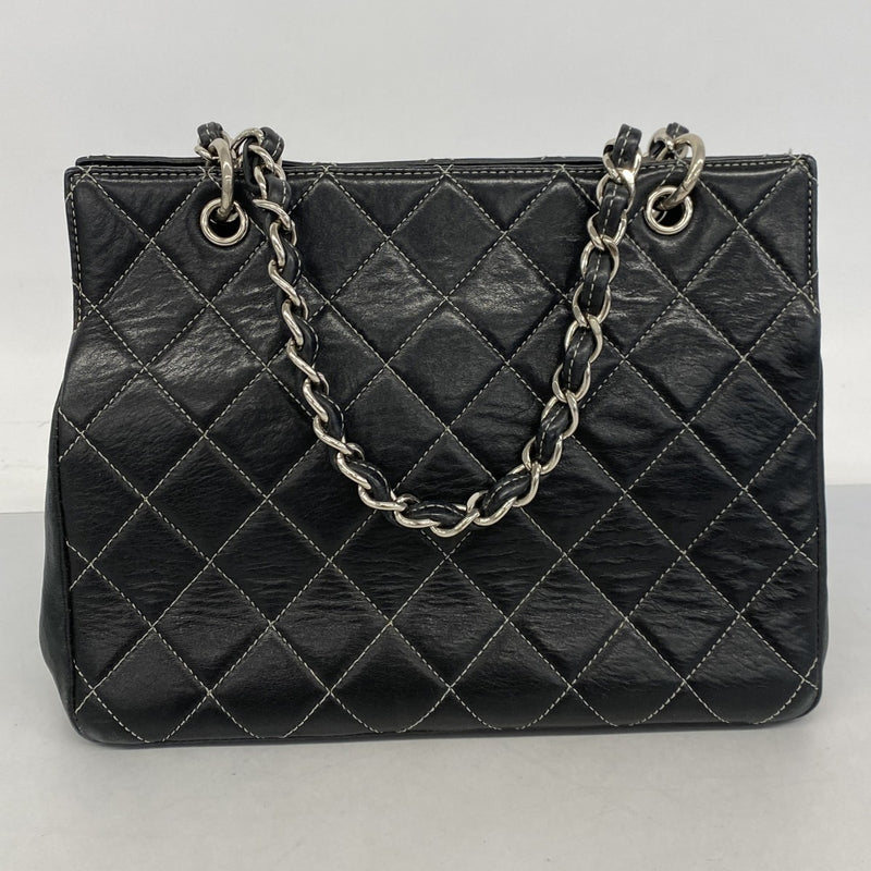 ★在庫処分★最終価格【6db1627-k】シャネル ハンドバッグ マトラッセ ラムスキン ブラック シルバー金具【中古】レディース