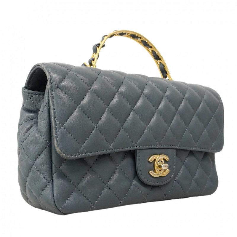 ★在庫処分★最終価格★SALE【6db1631-k】シャネル ハンドバッグ マトラッセ チェーンショルダー ラムスキン ブルー シャンパンゴールド金具 2wayバッグ【中古】レディース