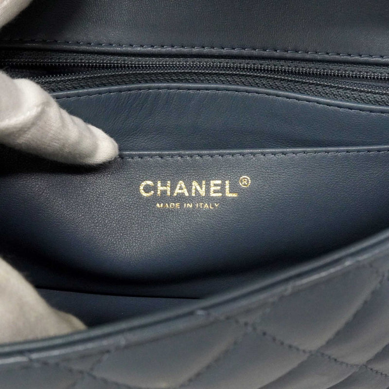 ★在庫処分★最終価格★SALE【6db1631-k】シャネル ハンドバッグ マトラッセ チェーンショルダー ラムスキン ブルー シャンパンゴールド金具 2wayバッグ【中古】レディース