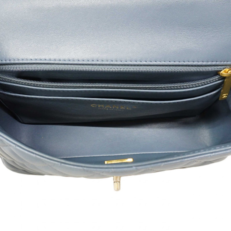 ★在庫処分★最終価格★SALE【6db1631-k】シャネル ハンドバッグ マトラッセ チェーンショルダー ラムスキン ブルー シャンパンゴールド金具 2wayバッグ【中古】レディース