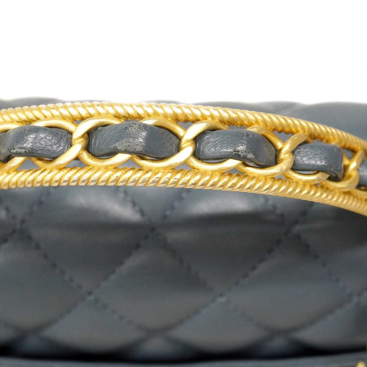 ★在庫処分★最終価格★SALE【6db1631-k】シャネル ハンドバッグ マトラッセ チェーンショルダー ラムスキン ブルー シャンパンゴールド金具 2wayバッグ【中古】レディース