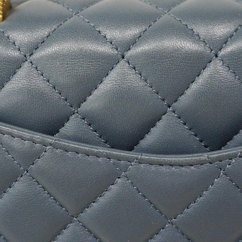 ★在庫処分★最終価格★SALE【6db1631-k】シャネル ハンドバッグ マトラッセ チェーンショルダー ラムスキン ブルー シャンパンゴールド金具 2wayバッグ【中古】レディース