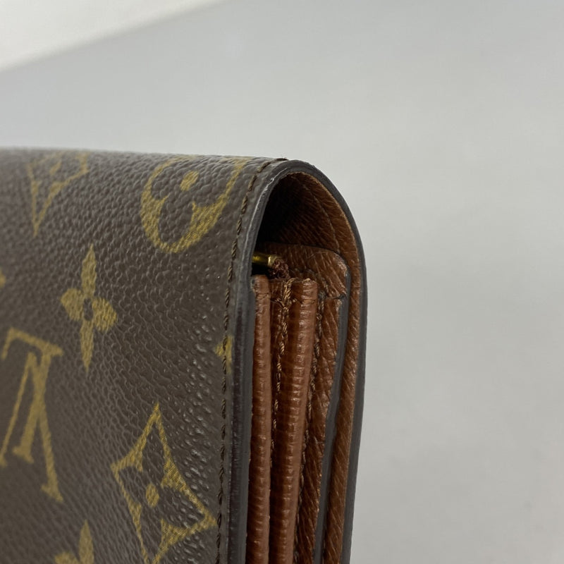 【6db1791】ルイヴィトン 長財布 モノグラム ポルトモネクレディ M61725 ブラウン【中古】レディース