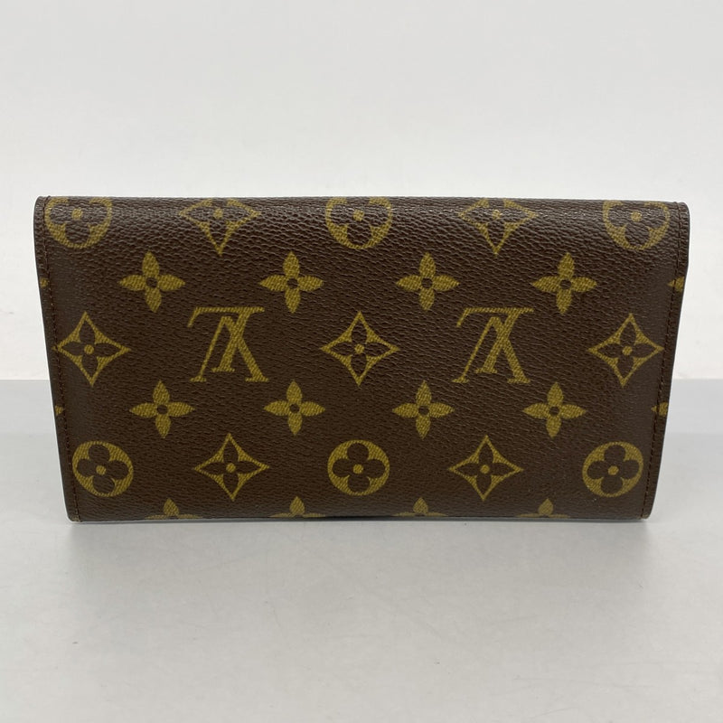 【6db1791】ルイヴィトン 長財布 モノグラム ポルトモネクレディ M61725 ブラウン【中古】レディース