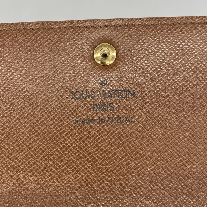 【6db1791】ルイヴィトン 長財布 モノグラム ポルトモネクレディ M61725 ブラウン【中古】レディース