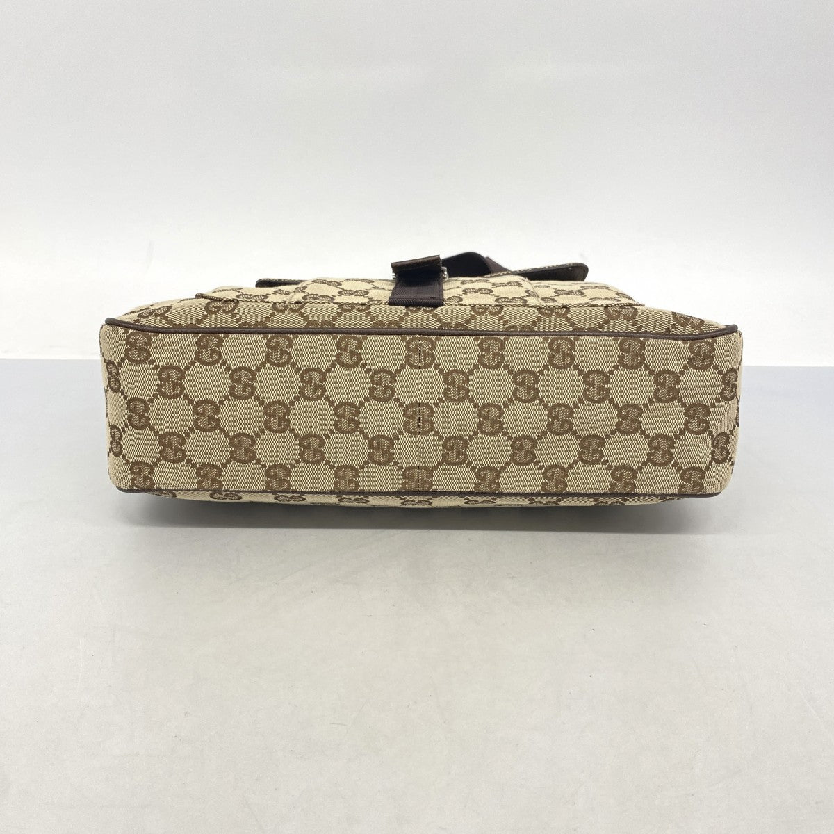 【6db1844-k】グッチ ショルダーバッグ GGキャンバス 131211 キャンバス ベージュ ブラウン シルバー金具【中古】レディース