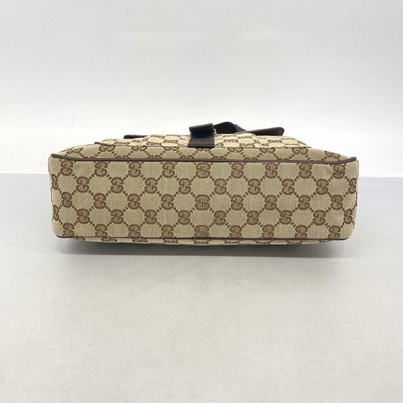 【6db1844-k】グッチ ショルダーバッグ GGキャンバス 131211 キャンバス ベージュ ブラウン シルバー金具【中古】レディース
