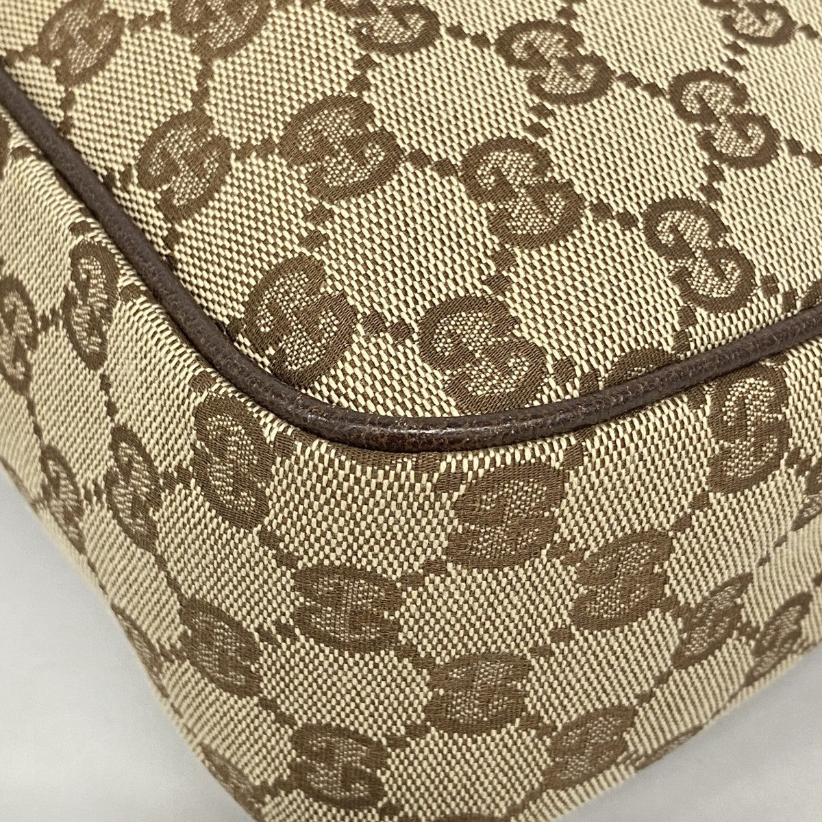 【6db1844-k】グッチ ショルダーバッグ GGキャンバス 131211 キャンバス ベージュ ブラウン シルバー金具【中古】レディース
