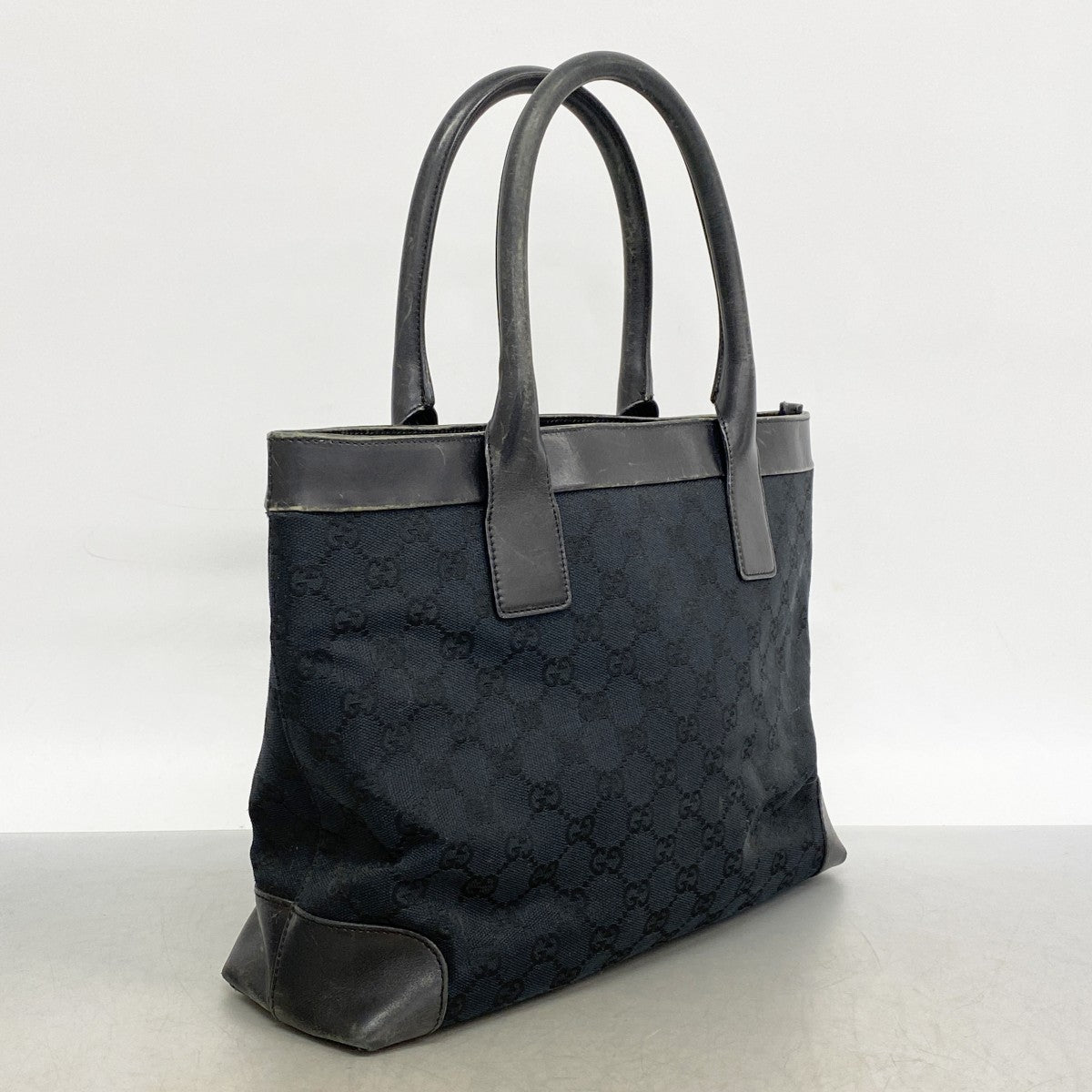 【6db2089-k】グッチ トートバッグ GGキャンバス 002 1119 キャンバス ブラック ゴールド金具【中古】レディース