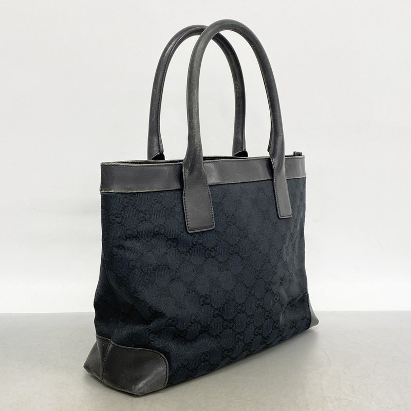 【6db2089-k】グッチ トートバッグ GGキャンバス 002 1119 キャンバス ブラック ゴールド金具【中古】レディース