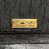 【6dc2620】クリスチャンディオール ショルダーバッグ トロッター ナイロンキャンバス ブラック ゴールド金具【中古】レディース