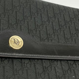 【6dc2620】クリスチャンディオール ショルダーバッグ トロッター ナイロンキャンバス ブラック ゴールド金具【中古】レディース