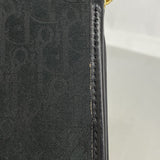 【6dc2620】クリスチャンディオール ショルダーバッグ トロッター ナイロンキャンバス ブラック ゴールド金具【中古】レディース