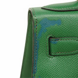 ★最終価格★SALE【6dc2749】エルメス ハンドバッグ ケリー28 クシュベル グリーン ゴールド金具 ○U刻印【中古】レディース