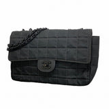 ★最終価格★SALE【6dc2885】シャネル ショルダーバッグ ニュートラベル Wチェーン ナイロン ブラック シルバー金具【中古】レディース