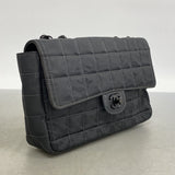 ★最終価格★SALE【6dc2885】シャネル ショルダーバッグ ニュートラベル Wチェーン ナイロン ブラック シルバー金具【中古】レディース