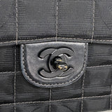 ★最終価格★SALE【6dc2885】シャネル ショルダーバッグ ニュートラベル Wチェーン ナイロン ブラック シルバー金具【中古】レディース