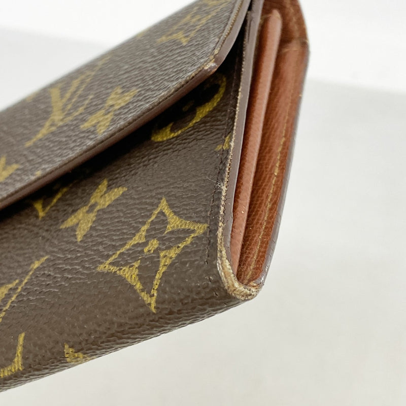 【6dc2892】ルイヴィトン 長財布 モノグラム ポシェットポルトモネクレディ M61725 ブラウン【中古】レディース