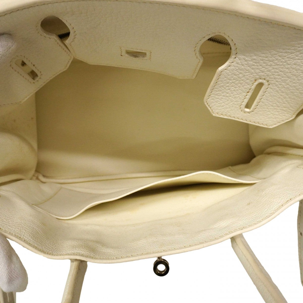 ★在庫処分★最終価格★SALE【6dc3110】エルメス ハンドバッグ バーキン30 トゴ ホワイト シルバー金具 □L刻印【中古】レディース