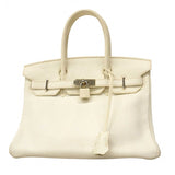 ★在庫処分★最終価格★SALE【6dc3110】エルメス ハンドバッグ バーキン30 トゴ ホワイト シルバー金具 □L刻印【中古】レディース