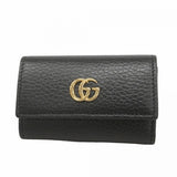 ★在庫処分【6dc3319-k】グッチ キーケース GGマーモント 456118 レザー ブラック ゴールド金具【中古】メンズ レディース ユニセックス