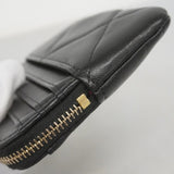 【6dc3361-k】シャネル コインケース シャネル19 ラムスキン ブラック ゴールド/シルバー金具【中古】レディース